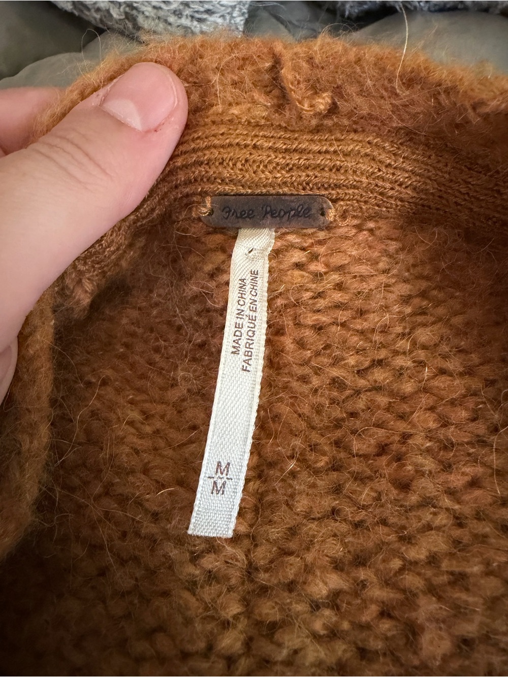 Free People Live In Tokyo Cardigan Chestnut Camel Pocket - Picture 6 of 6